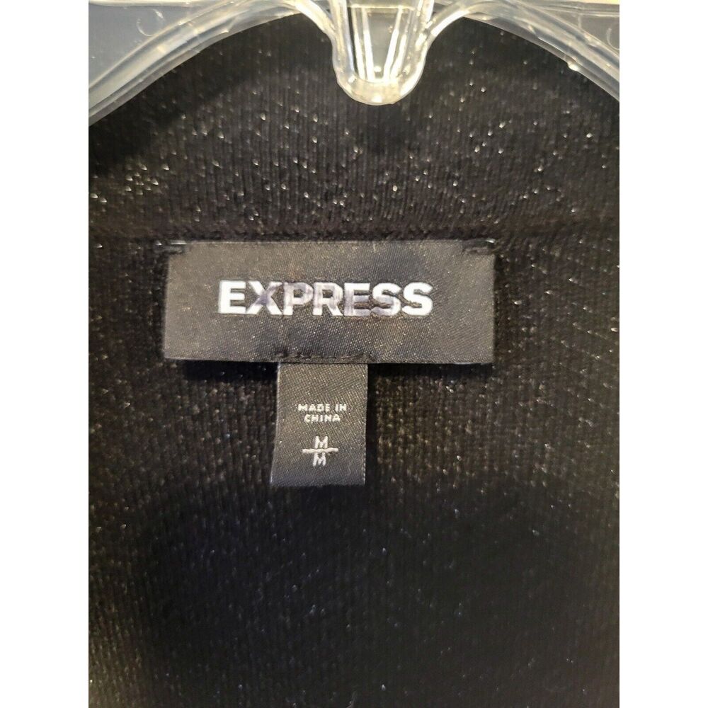 New Sz Medium Express Solid Black Wrap Long Sleev… - image 5